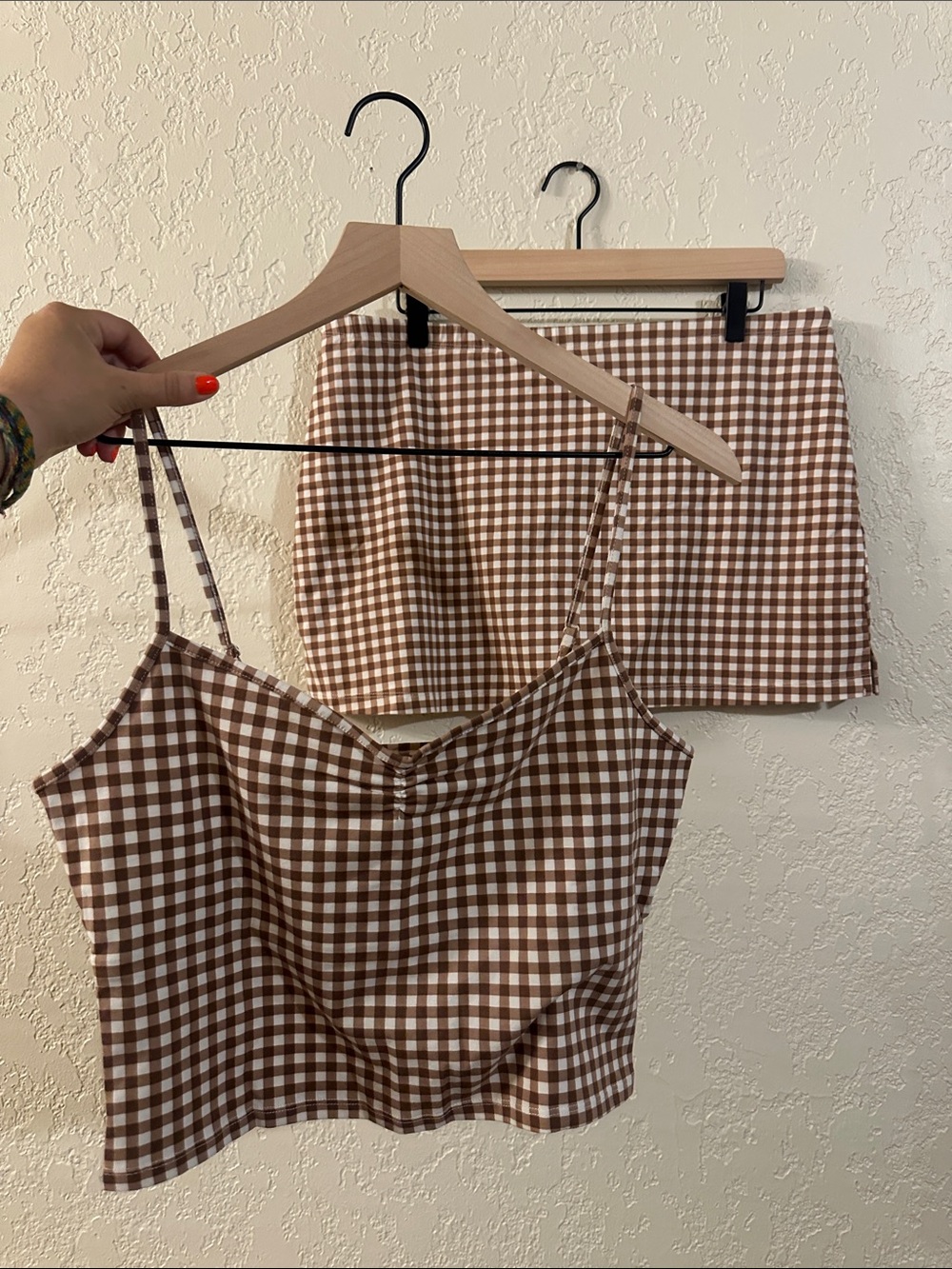 Brown Gingham Set - Womens